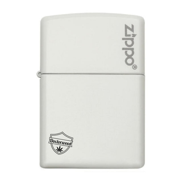 Classic White Matte Zippo Logo