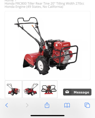 Honda Rear Tine Farm Tiller