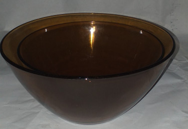 Smoked Brown Vessel-Shaped Glass Bowls - 2 