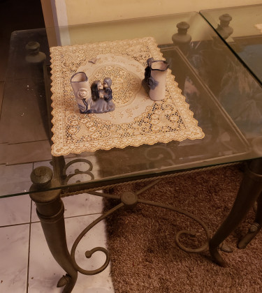 Pair Of Large Glass Side Tables