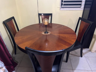 Four (4) Piece Round Dining Table Set