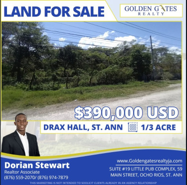 1/3 An Acres Land In Drax Hall For Sale