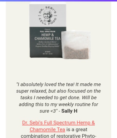Hemp And Chamomile Tea (Dr. Sebi)