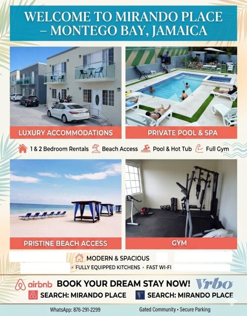 (BEACH ACCESS,POOL,GYM,HOT TUB,SMOKING AREA) U$125