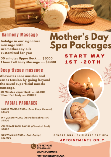 For Sale Mothers Day Spa Packages Portmore Luxurious Spa