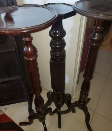 Solid Wooden Antique Mahogany Plant Stands 