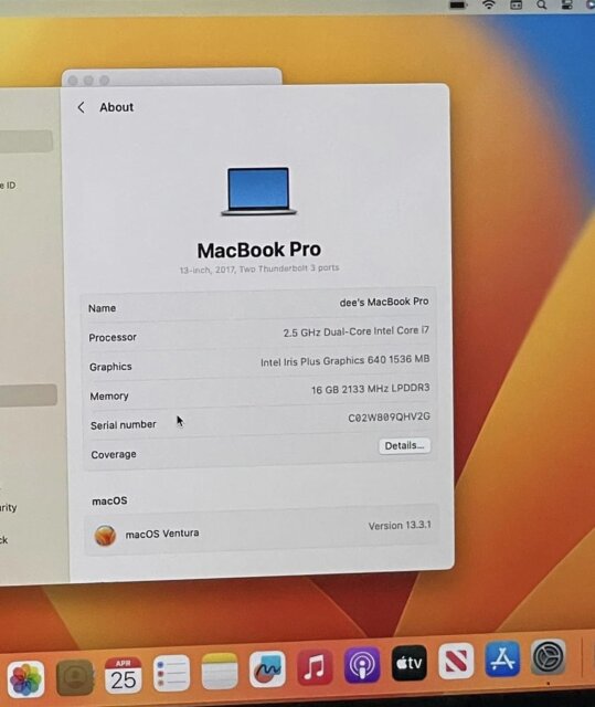 2017 MacBook PRO 1TB 16GB RAM 13 INCH