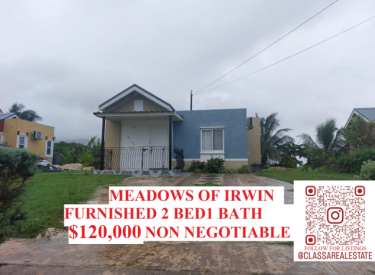 MEADOWS OF IRWIN 2 BEDROOM 1 BATH FURNISHED $120k
