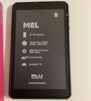 New 4G LTE Dual Sim Unlocked 8” Blu M8L Plus With 
