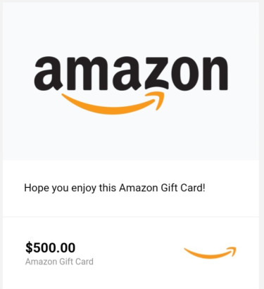 $500 USD AMAZON GIFT CARD