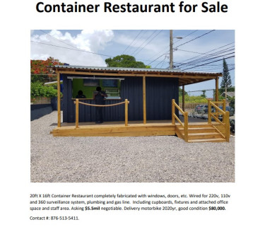 Container Restaurant For Sale 