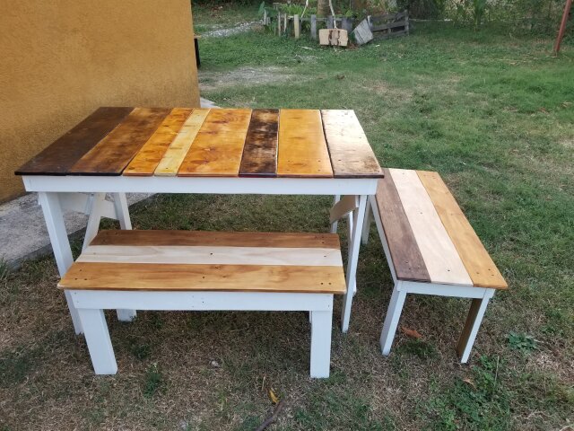 Farmhouse  Ustom Table And Benches