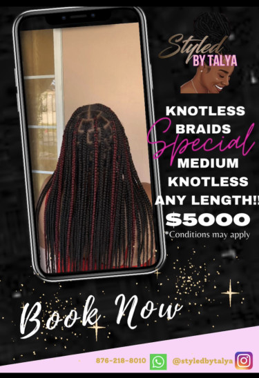 Knotless Braids( Any Length $5000)
