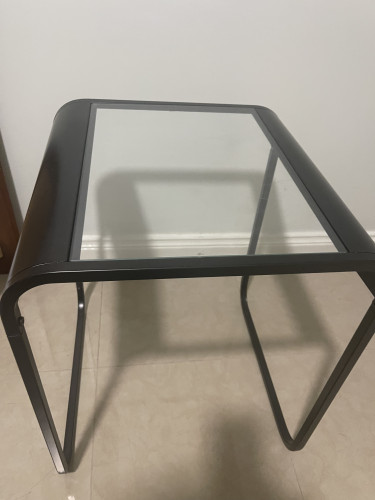 Side Table Pair, Glass And Stone Top (fr ACTIVE)