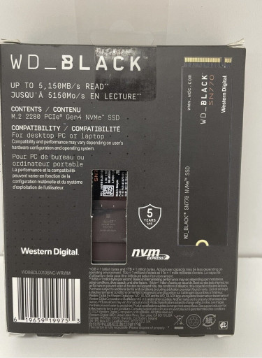 Brand New Sealed 1TB WD BLACK SN770 SSD Gen4 PCl