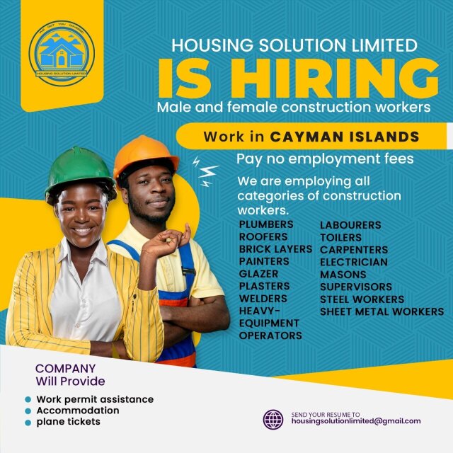 Skilled Workers Needed For Cayman Islands