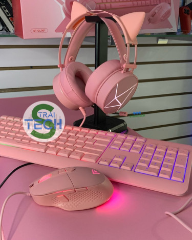 Pink Kitty Gamer Girl Bundle - XL Mouse Pad +More