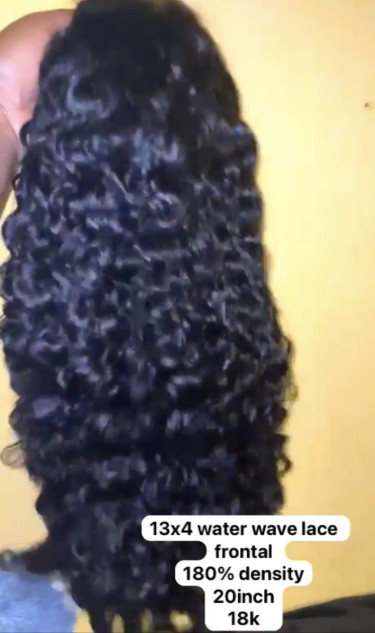 13x4 Water Wave Lace Frontal 180Density 20Inch