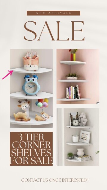 3 Tier Corner Shelves