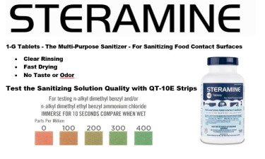 Steramine 1-G Food Safe Sanitizing Tablets 