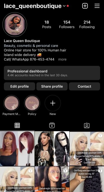 Lace Front 100 Percent Human Hair Wig