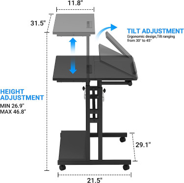 Adjustable Standing Desk With Wheels