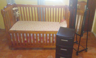 Baby Crib, Mirror And Drawers