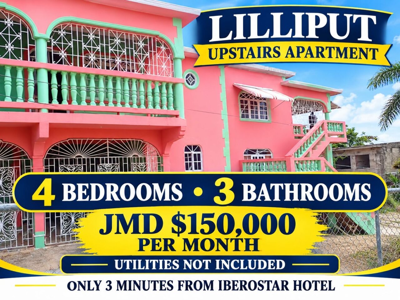 LILLIPUT 4 BEDROOM 3 BATH UPSTAIRS $150,000