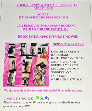 Come Get Your Hair Done For A Reasonable Price. 