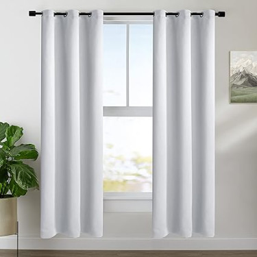 Charcoal Grey Grommet Blackout Curtains - 40x84in