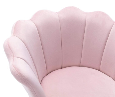 COMFY VELVET ACCENT SHELL CHAIR IN LIGHT PINK