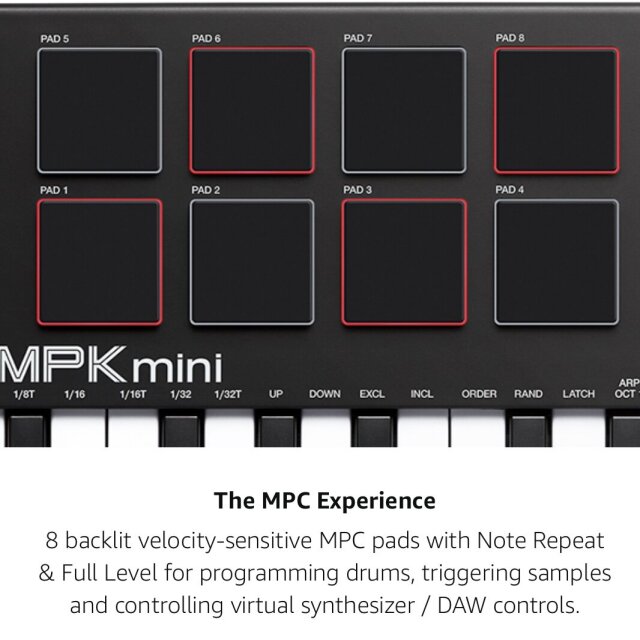 Akai Midi Mini Keyboard Controller With Drums