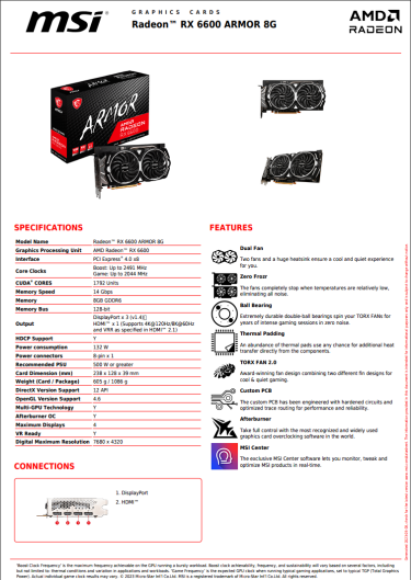 Radeon™ RX 6600 8G GPU