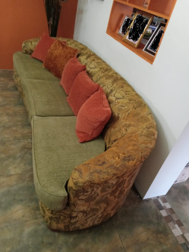 Long Sofa Chair, Microwave Table,6 Seater Mahagony