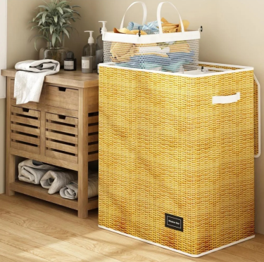 Large Laundry Hamper With Lid, 120L Large, Removab