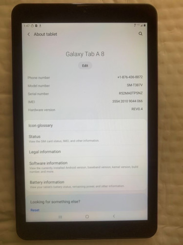 4G LTE Sim Unlocked 8” Samsung Galaxy Tab A With 3