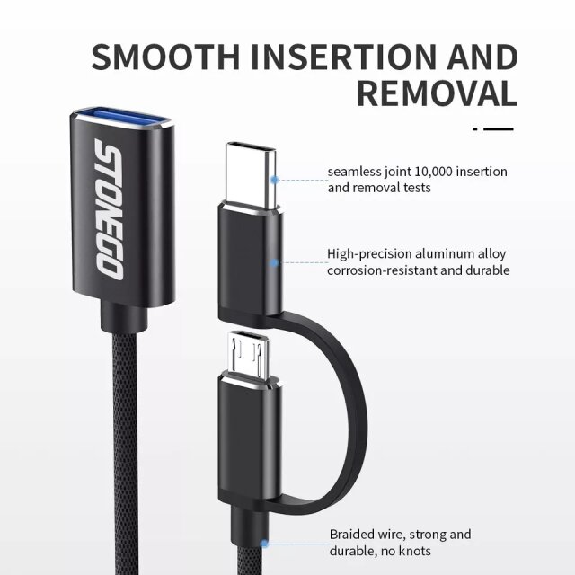 2 In 1 OTG Adapter USB Cable