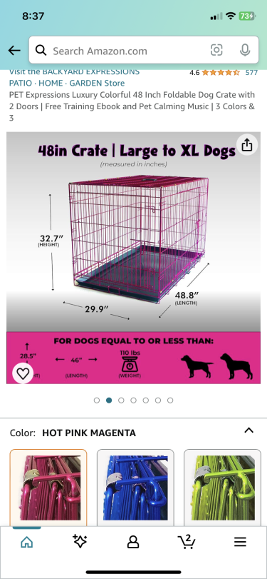 48 Inch Dog Cage (Instagram Puppy_feverja) 