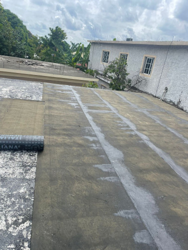Slab Roof Repair With Waterproofing Membrane 