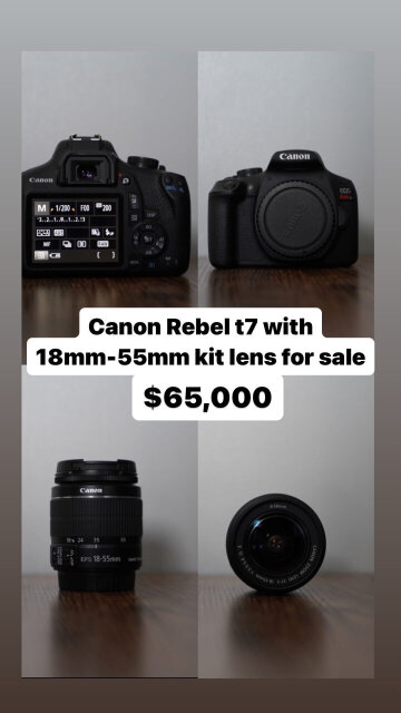 Canon Rebel T7 With 18mm To 55mm Kit Lens