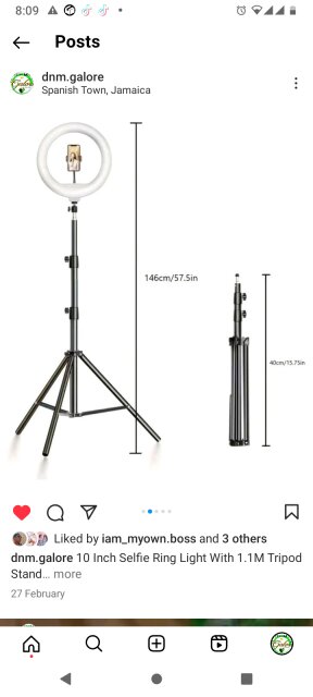 10 Inch Selfie Ring Light With 1.1M Tripod Stand