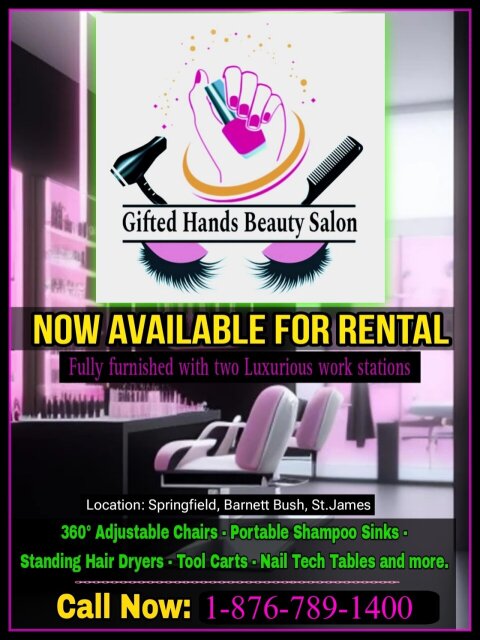 (Two Station) Beauty Salon For Rent.