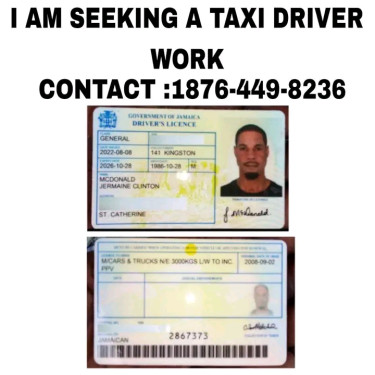 Seeking A Taxi Driver Work 
