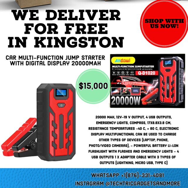 20000mAh Car Multi-function Jump Starter With