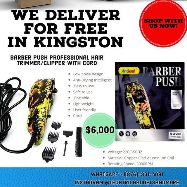 Barber Push Professional Hair Trimmer With Cord