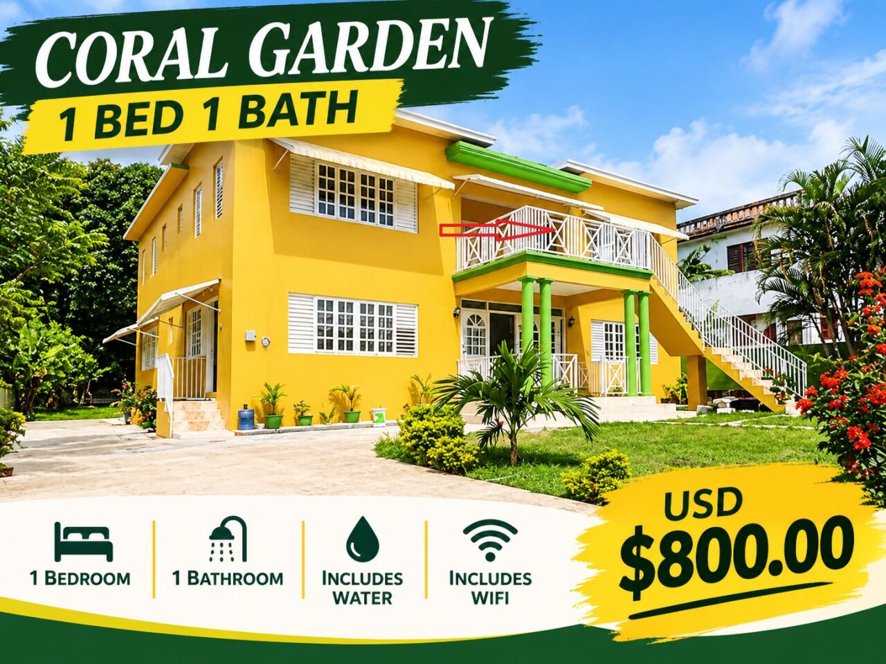 Furnished 1 Bedroom Apartment in Coral Gardens