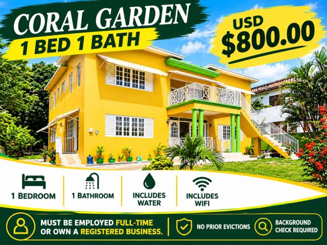 Furnished 1 Bedroom Apartment In Coral Gardens