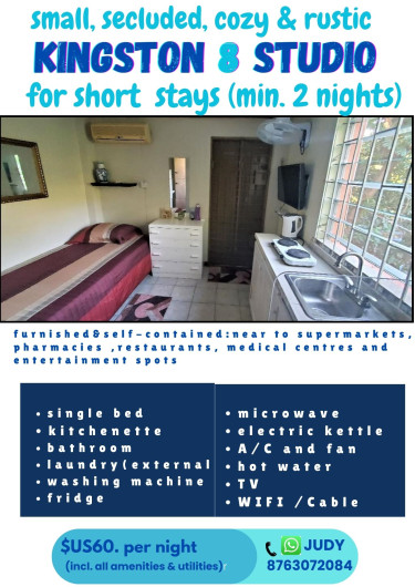 Small 1 Bedroom, Secluded For SHORT STAY