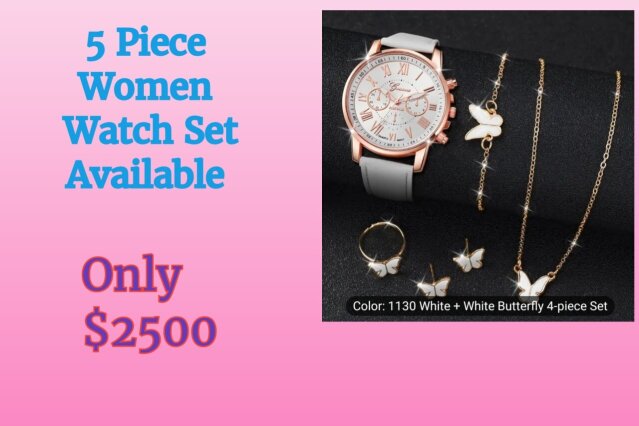 5 Piece Women Watch Set