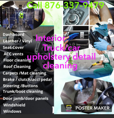 Cleaning, Upholstery,Truck Interior Services 